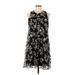 Calvin Klein Casual Dress: Black Floral Motif Dresses - Women's Size 8