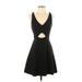 Ali & Jay Casual Dress - Mini: Black Solid Dresses - Women's Size Small