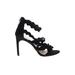 Jessica Simpson Heels: Black Print Shoes - Women's Size 7 - Open Toe
