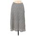 Sienna Sky Casual Midi Skirt Calf Length: Gray Tweed Bottoms - Women's Size Medium