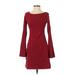 Susana Monaco Casual Dress - Bodycon: Burgundy Print Dresses - New - Women's Size X-Small