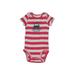 Just One You Made by Carter's Short Sleeve Onesie: Red Stripes Bottoms - Size 3 Month