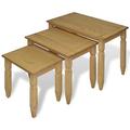 Lechnical Three Piece Nesting Table Set Mexican Pine Corona Range,Furniture,Tables,Accent Tables,End Tables(SPU:243737)