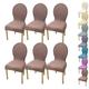 KCCRHIN Curved Back Dining Chair Cover Stretch Round Back Chair Cover for Dining Room Kitchen Elastic Dining Table Chair Covers Solid Color Dining Chairs Slipcovers Chair Protectors Covers,G 6Pcs