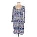 Lilly Pulitzer Casual Dress - Shift Scoop Neck 3/4 sleeves: Blue Dresses - Women's Size Medium