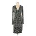 Tory Burch Casual Dress Plunge Long sleeves: Green Dresses - Women's Size Small