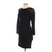 Soon Casual Dress - Bodycon Crew Neck 3/4 sleeves: Black Solid Dresses - Women's Size Small Maternity