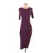 Jessica Simpson Casual Dress - Wrap Crew Neck Short sleeves: Burgundy Solid Dresses - Women's Size Small