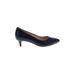 Cole Haan Heels: Slip-on Kitten Heel Minimalist Blue Print Shoes - Women's Size 7 1/2 - Almond Toe