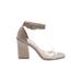 Vince Camuto Heels: Gray Print Shoes - Women's Size 9 - Open Toe