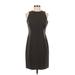 Jones New York Cocktail Dress - Sheath High Neck Sleeveless: Black Print Dresses - Women's Size 4 Petite