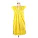 Calypso by Christiane Celle Casual Dress - Mini V-Neck Sleeveless: Yellow Solid Dresses - Women's Size X-Small
