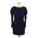 La Vie Casual Dress - Sheath Scoop Neck Long sleeves: Blue Print Dresses - New - Women's Size Large