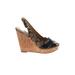 Coach Wedges: Brown Solid Shoes - Women's Size 9 - Peep Toe