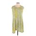Derek Lam 10 Crosby Casual Dress - Mini Scoop Neck Sleeveless: Yellow Dresses - Women's Size Large