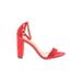 Shoe Land Sandals: Red Solid Shoes - Women's Size 9 - Open Toe