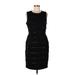 Calvin Klein Cocktail Dress - Sheath Crew Neck Sleeveless: Black Solid Dresses - Women's Size 10