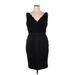 Jones New York Cocktail Dress - Sheath V-Neck Sleeveless: Black Solid Dresses - Women's Size 16