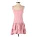 Forever 21 Casual Dress - A-Line Square Sleeveless: Pink Solid Dresses - Women's Size Small