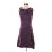 PrAna Casual Dress - A-Line High Neck Sleeveless: Purple Marled Dresses - Women's Size X-Small