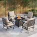 5-Piece Patio Conversation Set with 28'' Gas Fire Pit Table