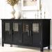51" Buffet Cabinet with 4 Doors and Shelves, Farmhouse Sideboard Cabinet Storage Cabinet with Legs for Dining Living Room