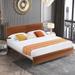 Coffee, King-size bed. Classic steamed bread shaped backrest, metal frame, solid wood ribs, sponge soft bag