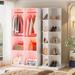 Hall Tree with 360-degree Rotating Shoe Rack, Coat Rack with 6 Modes lighting
