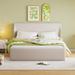 Full Upholstery Sleigh Bed w/Side-Tilt Hydraulic Storage System, Beige