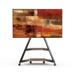 FITUEYES Modern Corner TV Stand for 55-88 inch TV Floor TV Cart with Wooden Storage Shelves