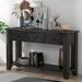 Rustic 55.1" Console Table with 3 Storage Drawers, Solid Wood Sofa Table High Quality Pine Wood Entryway Table for Hallway