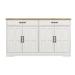 55.91" Large Farmhouse Buffet Cabinet Storage Sideboard with 2 Drawers and 4 Doors for Dining Living Room Kitchen Cupboard-White