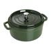 Staub Cast Iron Round Dutch Oven Non Stick/Enameled Cast Iron/Cast Iron in Green | 6.02 H x 9.45 W in | Wayfair 1102485