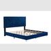 Rosdorf Park Gensie Solid Wood Tufted Platform Bed Upholstered/Velvet in Blue | 55 H x 82 W x 87 D in | Wayfair 54786D040DD9470097ABA3AF841E9478