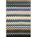 Blue/Brown 103 x 62 x 1 in Area Rug - Latitude Run® Nannie Digital Print Carpet Navy Blue Brown Beige Color Chevron Design Polypropylene Cotton Area Rug Polypropylene | Wayfair