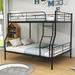 Isabelle & Max™ Alezandria Full XL Over Queen Metal Bunk Bed w/ Guardrail Metal in Black | 65 H x 62 W x 83 D in | Wayfair