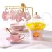 House Of Hampton® Jionny 22oz. Teapot Set Porcelain China/Ceramic in Pink | 9.84 H x 10.35 W x 15.24 D in | Wayfair