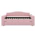 Red Barrel Studio® Milagro Full/Double Daybed w/ Trundle Upholstered in Pink | 35.4 H x 57.5 W x 75 D in | Wayfair C72FF8473D2F4E9890C9E38E9B07D9FB