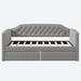 Red Barrel Studio® Uroosa Twin Daybed Upholstered/Linen in Gray | 35 H x 41 W x 79.8 D in | Wayfair B4AF22DECBBA499297D9314C39E46DA0