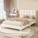 Red Barrel Studio® Claes Platform Bed Upholstered/Velvet in White | 36.6 H x 47.1 W x 80.8 D in | Wayfair 283CE244069A4F509EA4D547F7E5FF4E