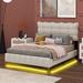 Mercer41 Portofino Panel Bed Upholstered/Velvet, Metal in Brown | 47 H x 60.4 W x 81.7 D in | Wayfair E0AADE8B0D644F0293187BAA6519ACA2