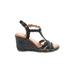 Andre Assous Wedges: Black Solid Shoes - Women's Size 37 - Open Toe