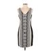 Nicole Miller Artelier Casual Dress - Sheath: Gray Snake Print Dresses - Women's Size 4