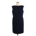 Arthur Levine Casual Dress - Sheath Crew Neck Sleeveless: Blue Solid Dresses - New - Women's Size 14