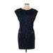 MICHAEL Michael Kors Cocktail Dress - Sheath: Blue Damask Dresses - Women's Size 12