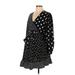 Wednesday's Girl Casual Dress - A-Line Plunge Short sleeves: Black Polka Dots Dresses - Women's Size 12 Maternity