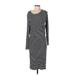 Ted Baker London Casual Dress - Midi Scoop Neck 3/4 sleeves: Blue Print Dresses - Women's Size 4