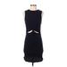 LA Hearts Casual Dress - Bodycon High Neck Sleeveless: Black Print Dresses - Women's Size Small