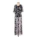 Miami Casual Dress V Neck Short sleeves: Black Floral Dresses - Women's Size X-Small