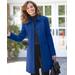 Blair Women's Larry Levine Updated Wool Coat - Blue - PXL - Petite